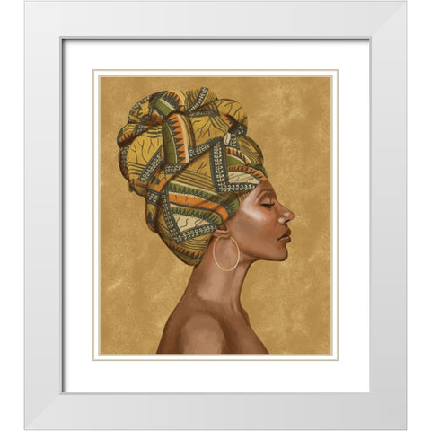 Beautiful Woman I White Modern Wood Framed Art Print with Double Matting by Bannarot