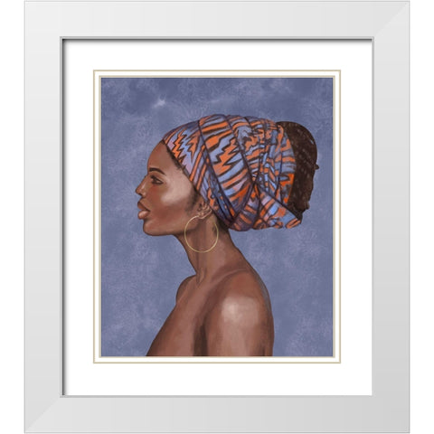 Beautiful Woman II White Modern Wood Framed Art Print with Double Matting by Bannarot