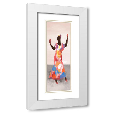 Dancing Solo I White Modern Wood Framed Art Print with Double Matting by Bannarot