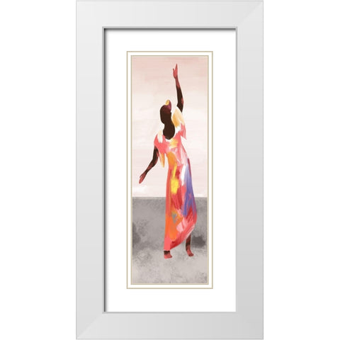 Dancing Solo II White Modern Wood Framed Art Print with Double Matting by Bannarot