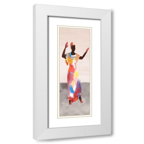 Dancing Solo III White Modern Wood Framed Art Print with Double Matting by Bannarot