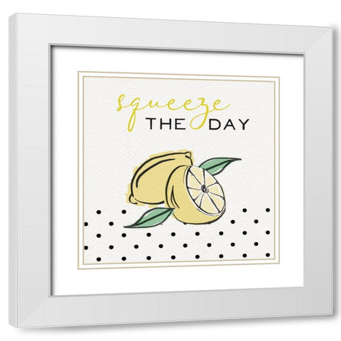 Lemon Zest II White Modern Wood Framed Art Print with Double Matting by Hartworks