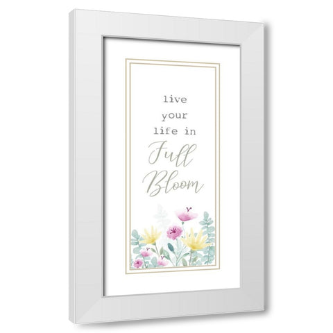 Full Bloom vertical I White Modern Wood Framed Art Print with Double Matting by Hartworks