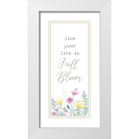 Full Bloom vertical I White Modern Wood Framed Art Print with Double Matting by Hartworks