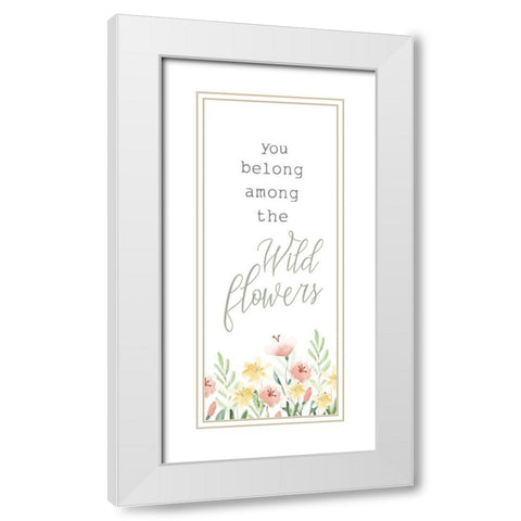 Full Bloom vertical II White Modern Wood Framed Art Print with Double Matting by Hartworks