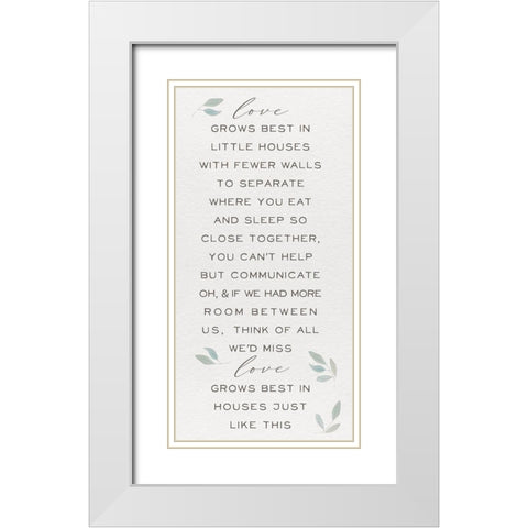 Inspired Life vertical VI-Love Grows White Modern Wood Framed Art Print with Double Matting by Hartworks