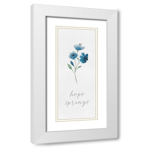 Wildflowers and Sentiment vertical I-Hope White Modern Wood Framed Art Print with Double Matting by Hartworks