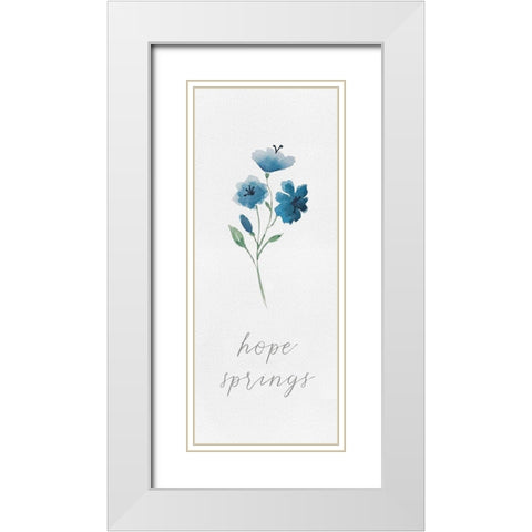 Wildflowers and Sentiment vertical I-Hope White Modern Wood Framed Art Print with Double Matting by Hartworks
