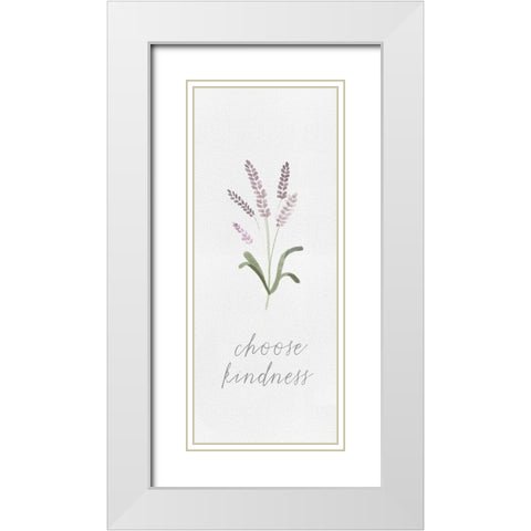 Wildflowers and Sentiment vertical II-Kindness White Modern Wood Framed Art Print with Double Matting by Hartworks