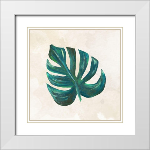 Tropical Leaves III White Modern Wood Framed Art Print with Double Matting by Lee C