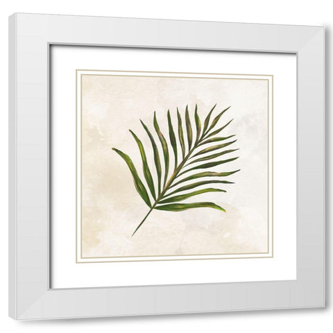 Tropical Leaves IV White Modern Wood Framed Art Print with Double Matting by Lee C
