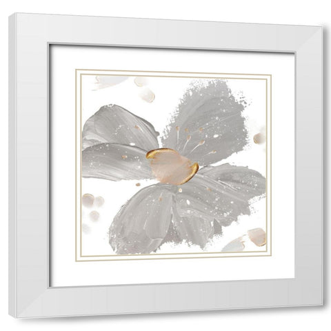 Contemporary Floral Gray II White Modern Wood Framed Art Print with Double Matting by Northern Lights