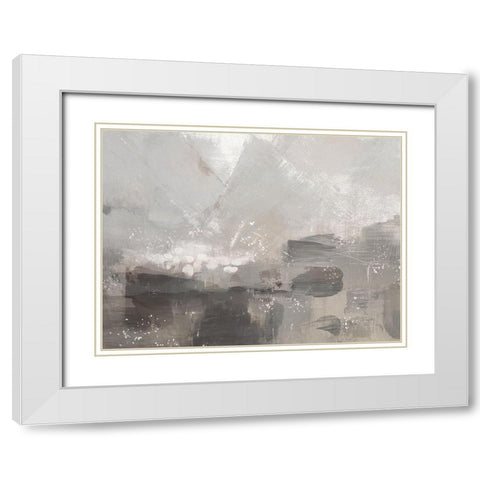 Contemporary Gray Abstract landscape White Modern Wood Framed Art Print with Double Matting by Northern Lights