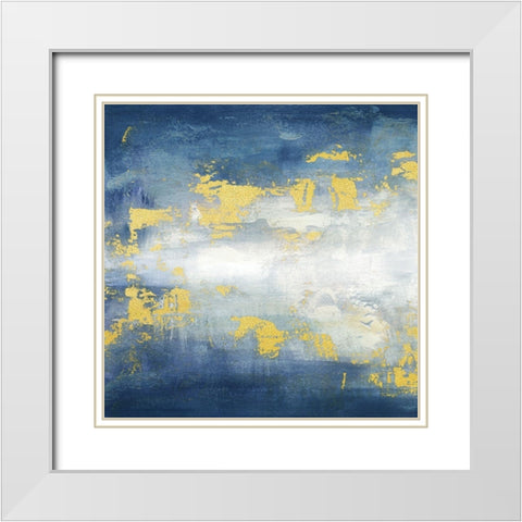 Sunrise Abstract Blue I White Modern Wood Framed Art Print with Double Matting by Tre Sorelle Studios