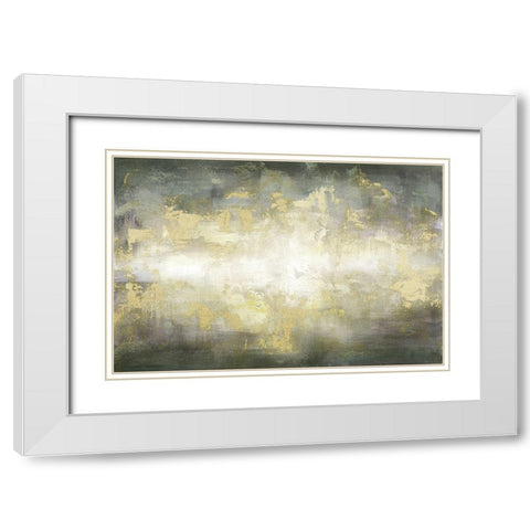Sunrise Abstract Grey Neutral landscape White Modern Wood Framed Art Print with Double Matting by Tre Sorelle Studios