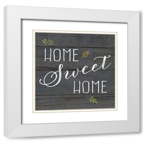 Farmhouse Sign black I-Home Sweet Home White Modern Wood Framed Art Print with Double Matting by Coulter, Cynthia