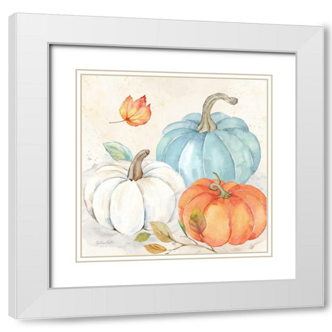 Pumpkin Patch I White Modern Wood Framed Art Print with Double Matting by Coulter, Cynthia