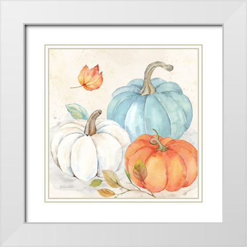 Pumpkin Patch I White Modern Wood Framed Art Print with Double Matting by Coulter, Cynthia
