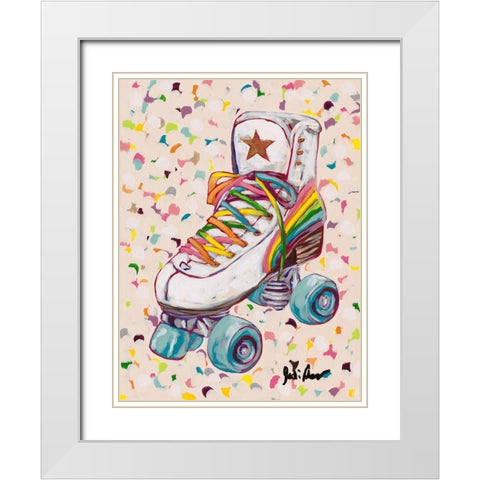 Retro Rainbow White Modern Wood Framed Art Print with Double Matting by Augustine, Jodi