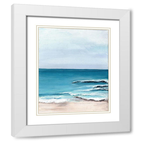 Oceanside View I White Modern Wood Framed Art Print with Double Matting by Chapman, Marcy