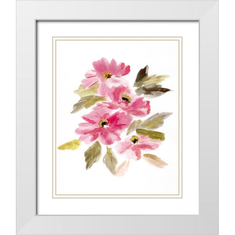 Farmhouse Florals V White Modern Wood Framed Art Print with Double Matting by Chapman, Marcy