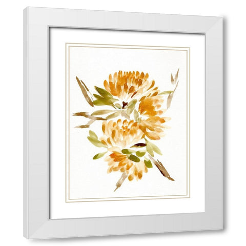 Farmhouse Florals VII White Modern Wood Framed Art Print with Double Matting by Chapman, Marcy