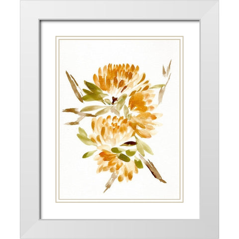 Farmhouse Florals VII White Modern Wood Framed Art Print with Double Matting by Chapman, Marcy