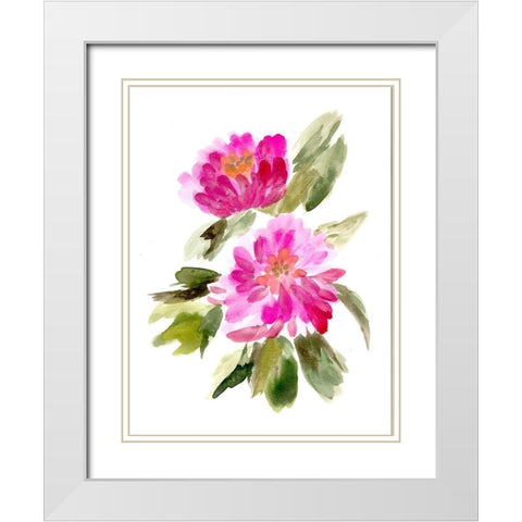 Farmhouse Florals VIII White Modern Wood Framed Art Print with Double Matting by Chapman, Marcy
