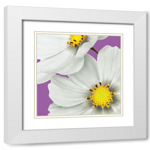 Flower Pop II White Modern Wood Framed Art Print with Double Matting by Cusson, Marie Elaine