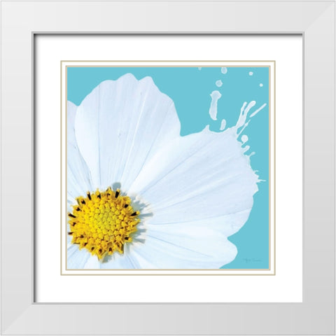 Flower Pop V White Modern Wood Framed Art Print with Double Matting by Cusson, Marie Elaine