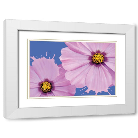 Flower Pop landscape I White Modern Wood Framed Art Print with Double Matting by Cusson, Marie Elaine