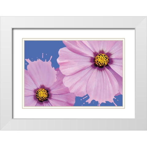 Flower Pop landscape I White Modern Wood Framed Art Print with Double Matting by Cusson, Marie Elaine