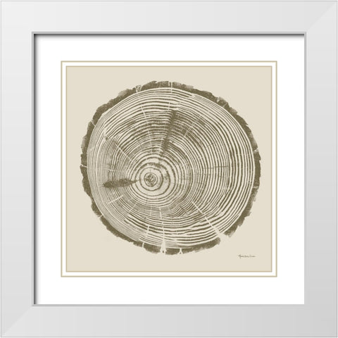 Tree Trunk cream I White Modern Wood Framed Art Print with Double Matting by Cusson, Marie Elaine