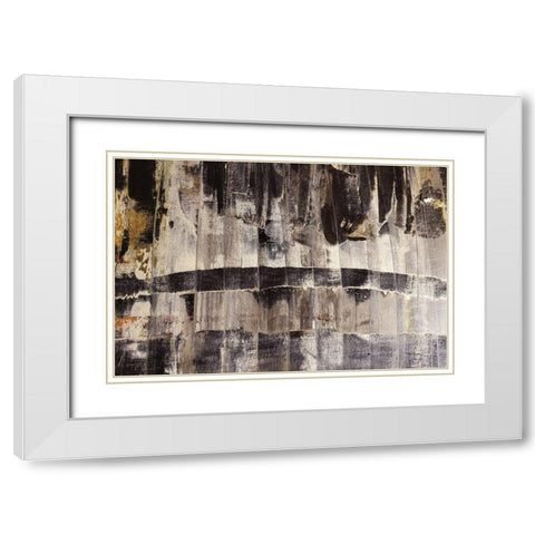 Neutral Stripes I White Modern Wood Framed Art Print with Double Matting by Cusson, Marie Elaine
