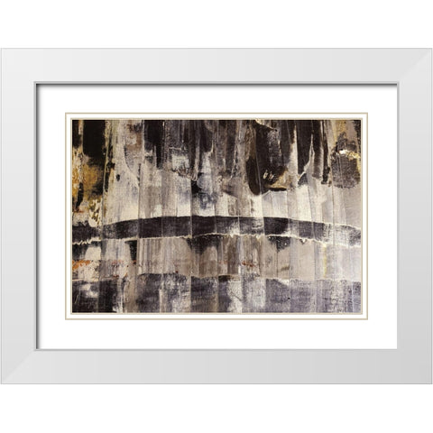 Neutral Stripes I White Modern Wood Framed Art Print with Double Matting by Cusson, Marie Elaine