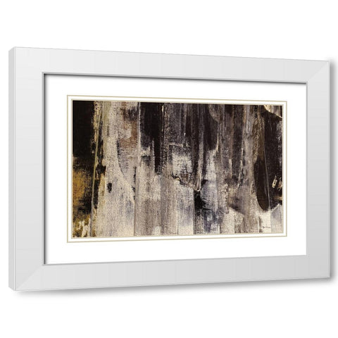 Neutral Stripes II White Modern Wood Framed Art Print with Double Matting by Cusson, Marie Elaine
