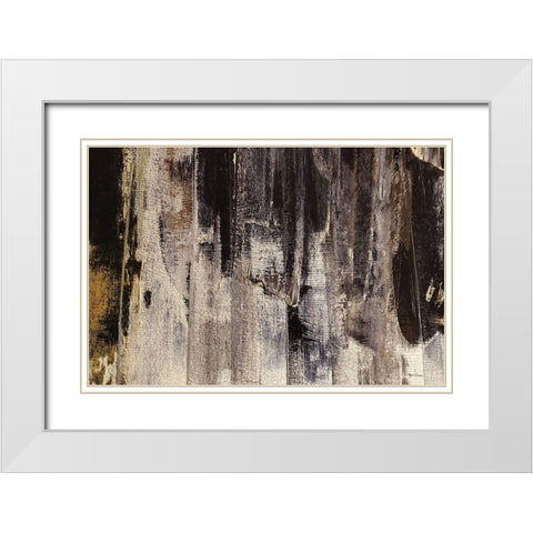 Neutral Stripes II White Modern Wood Framed Art Print with Double Matting by Cusson, Marie Elaine