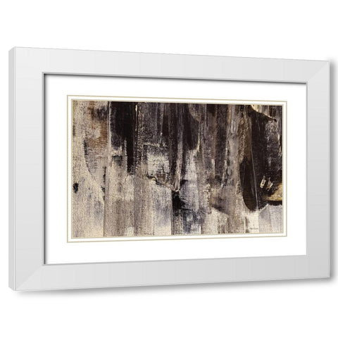 Neutral Stripes III White Modern Wood Framed Art Print with Double Matting by Cusson, Marie Elaine