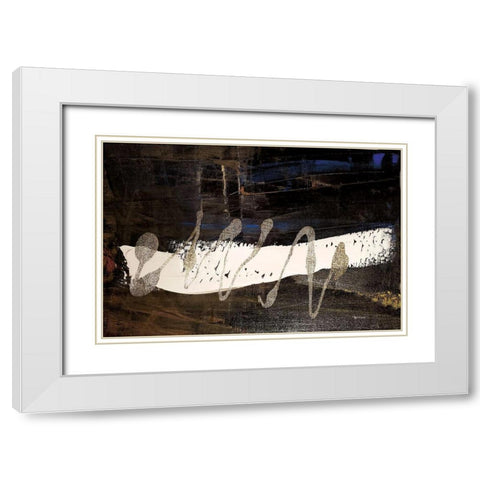 Neutral Stripes Bright II White Modern Wood Framed Art Print with Double Matting by Cusson, Marie Elaine