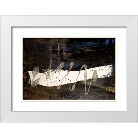 Neutral Stripes Bright II White Modern Wood Framed Art Print with Double Matting by Cusson, Marie Elaine