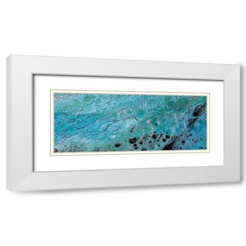 Lava Dance panel V White Modern Wood Framed Art Print with Double Matting by Cusson, Marie Elaine