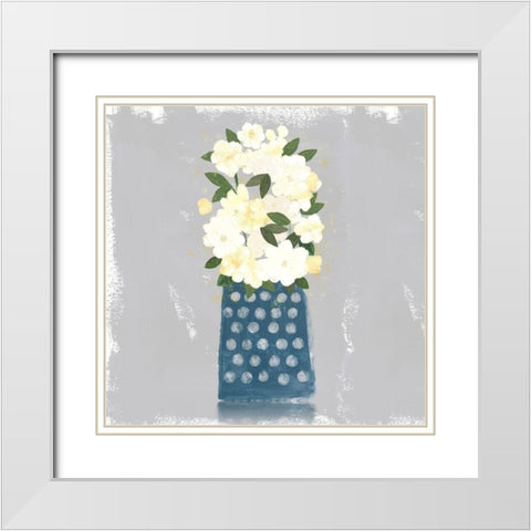 Contemporary Flower Jar I White Modern Wood Framed Art Print with Double Matting by Northern Lights