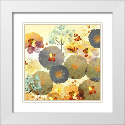 Textured Hedgerow Rust square White Modern Wood Framed Art Print with Double Matting by Northern Lights