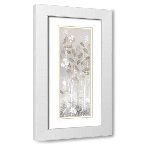 Golden Forest panel I White Modern Wood Framed Art Print with Double Matting by Northern Lights