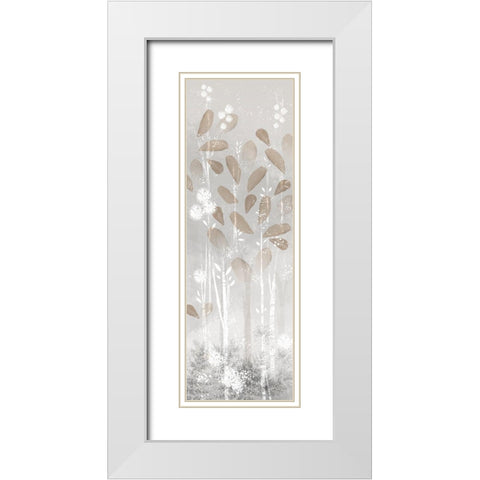Golden Forest panel I White Modern Wood Framed Art Print with Double Matting by Northern Lights