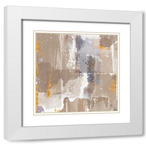 Icescape Abstract Grey Gold IV White Modern Wood Framed Art Print with Double Matting by Northern Lights