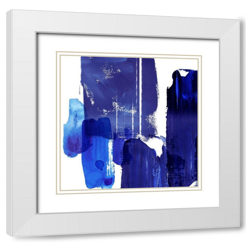 Indigo Abstract I White Modern Wood Framed Art Print with Double Matting by Northern Lights