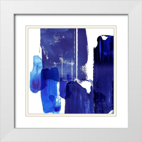 Indigo Abstract I White Modern Wood Framed Art Print with Double Matting by Northern Lights