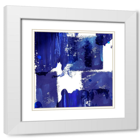 Indigo Abstract IV White Modern Wood Framed Art Print with Double Matting by Northern Lights