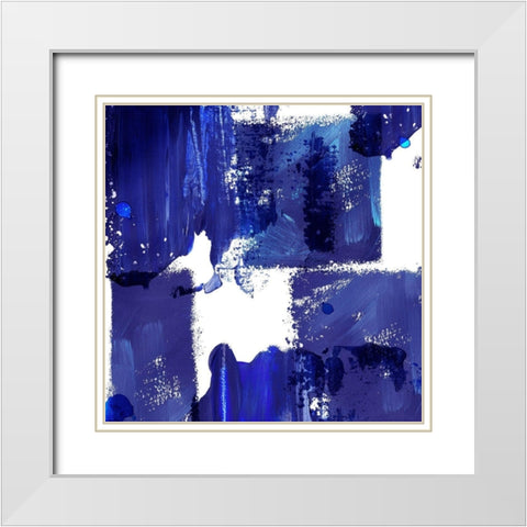Indigo Abstract IV White Modern Wood Framed Art Print with Double Matting by Northern Lights